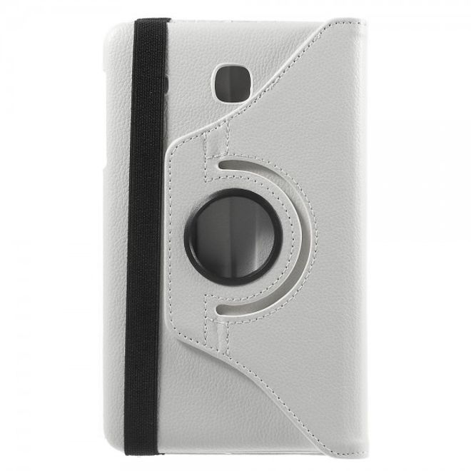 Samsung Galaxy Tab E 8.0 Leder Flip Cover Case Hülle mit rotierbarer Standfunktion - weiss