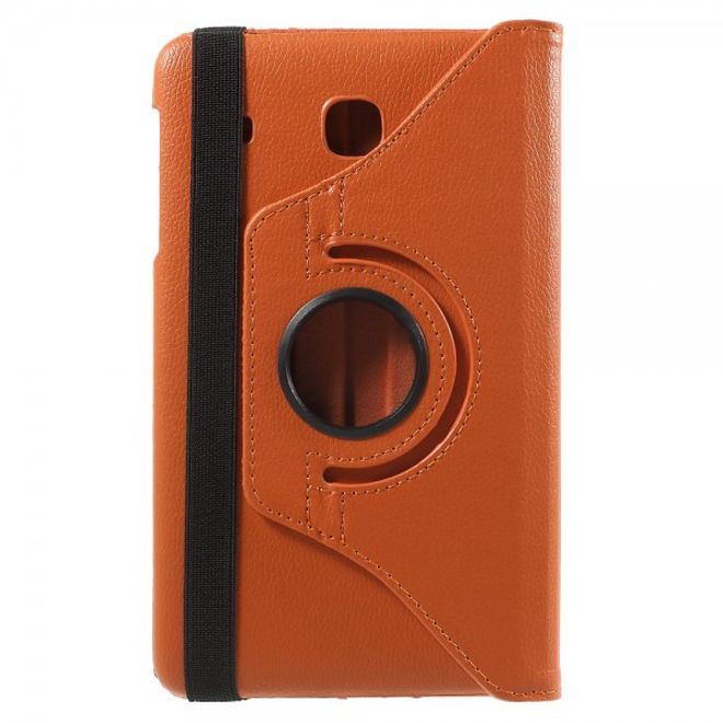 Samsung Galaxy Tab E 8.0 Leder Flip Cover Case Hülle mit rotierbarer Standfunktion - orange