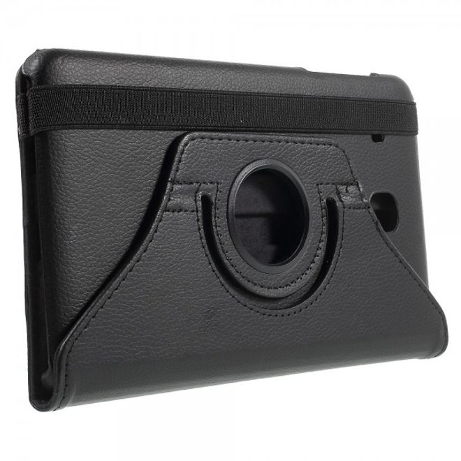 Samsung Galaxy Tab E 8.0 Leder Flip Cover Case Hülle mit rotierbarer Standfunktion - schwarz