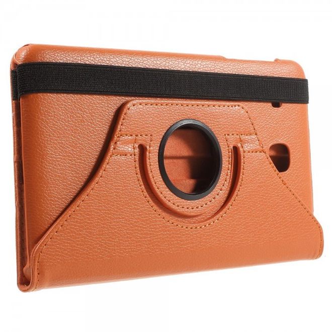 Samsung Galaxy Tab E 8.0 Leder Flip Cover Case Hülle mit rotierbarer Standfunktion - orange