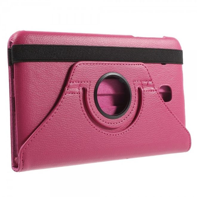 Samsung Galaxy Tab E 8.0 Leder Flip Cover Case Hülle mit rotierbarer Standfunktion - rosa