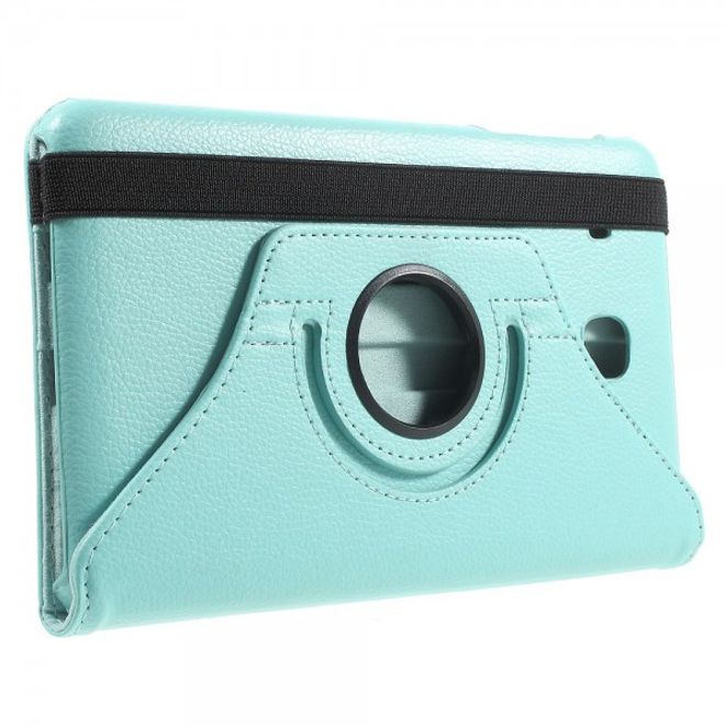 Samsung Galaxy Tab E 8.0 Leder Flip Cover Case Hülle mit rotierbarer Standfunktion - blau