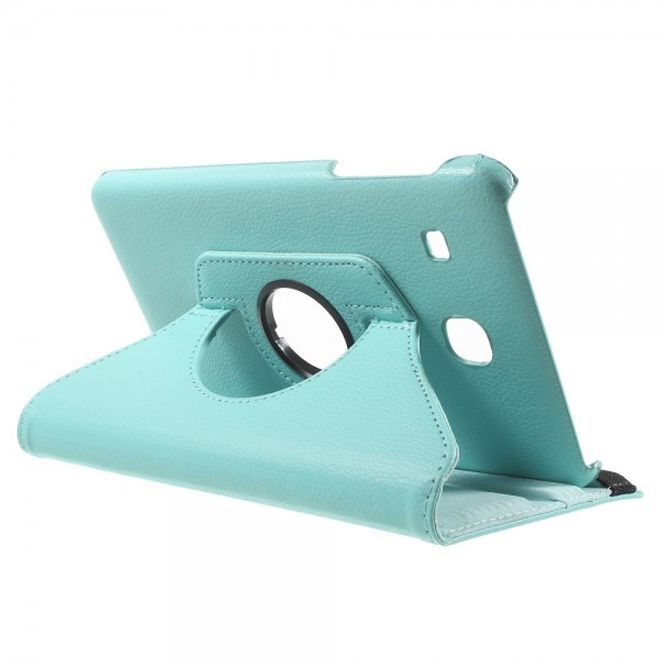 Samsung Galaxy Tab E 8.0 Leder Flip Cover Case Hülle mit rotierbarer Standfunktion - blau
