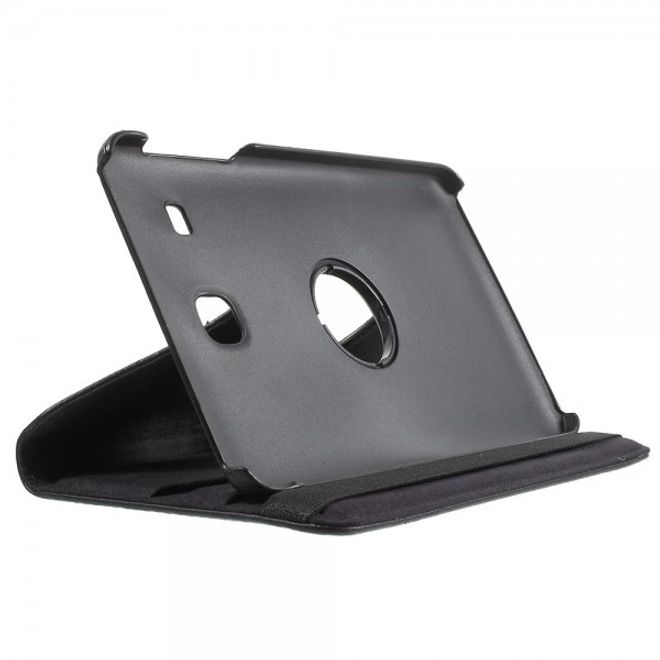 Samsung Galaxy Tab E 8.0 Leder Flip Cover Case Hülle mit rotierbarer Standfunktion - schwarz