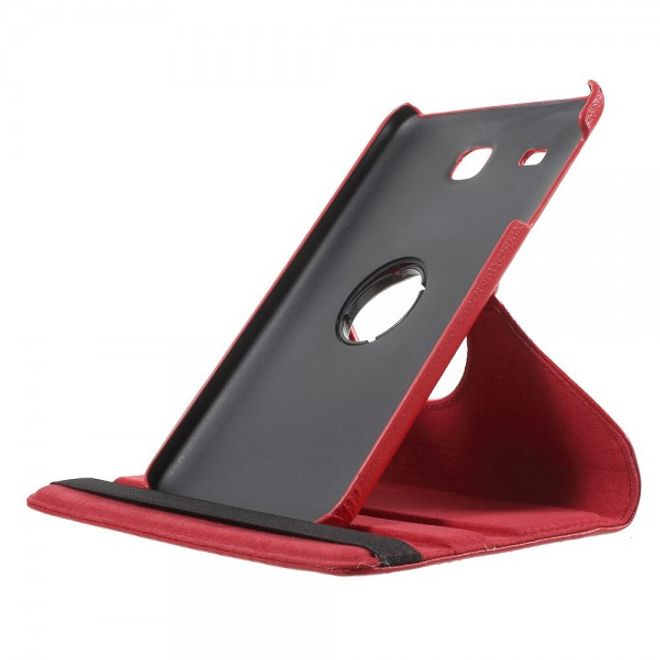 Samsung Galaxy Tab E 8.0 Leder Flip Cover Case Hülle mit rotierbarer Standfunktion - rot