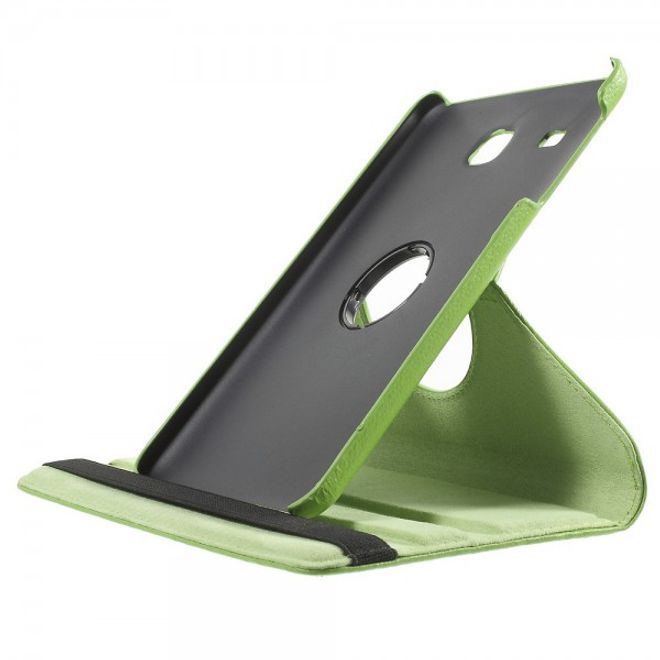 Samsung Galaxy Tab E 8.0 Leder Flip Cover Case Hülle mit rotierbarer Standfunktion - grün