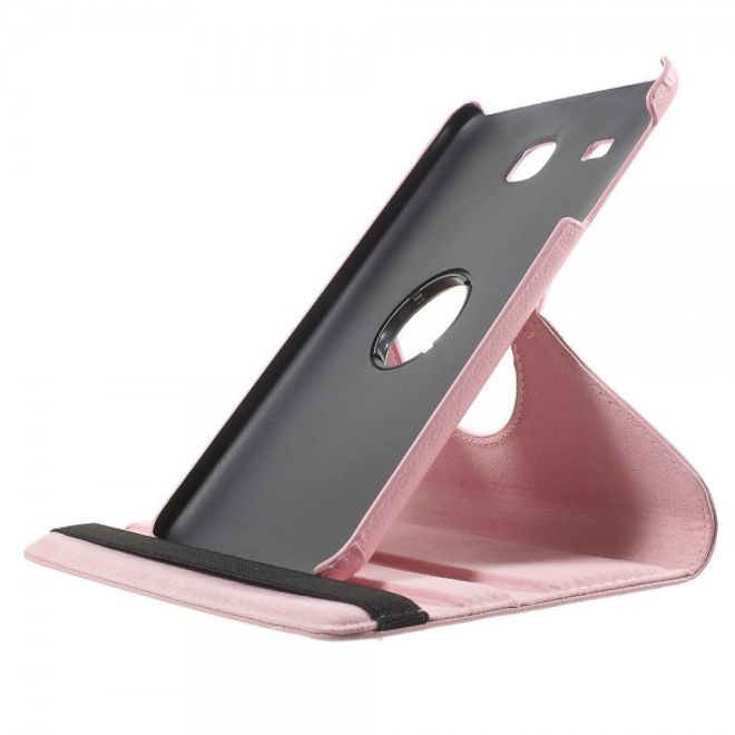 Samsung Galaxy Tab E 8.0 Leder Flip Cover Case Hülle mit rotierbarer Standfunktion - pink