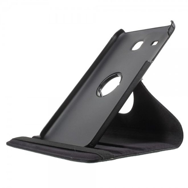 Samsung Galaxy Tab E 8.0 Leder Flip Cover Case Hülle mit rotierbarer Standfunktion - schwarz