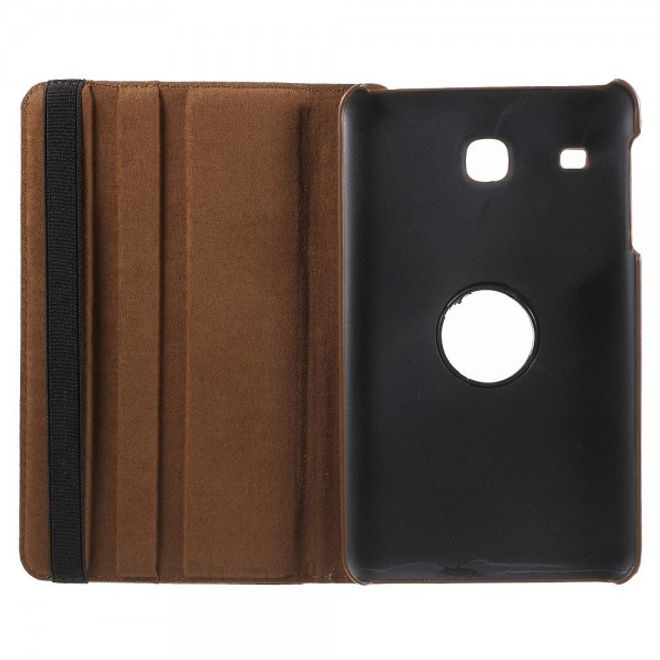 Samsung Galaxy Tab E 8.0 Leder Flip Cover Case Hülle mit rotierbarer Standfunktion - braun