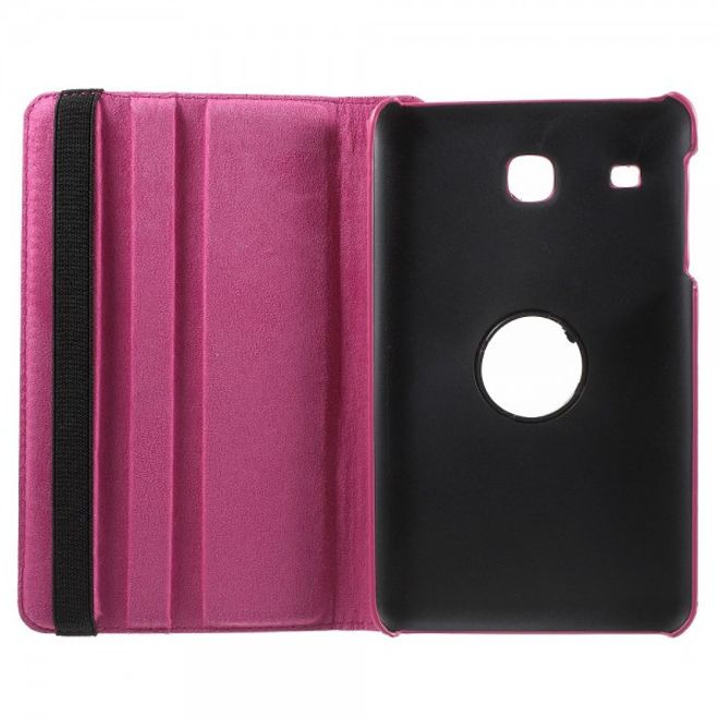 Samsung Galaxy Tab E 8.0 Leder Flip Cover Case Hülle mit rotierbarer Standfunktion - rosa