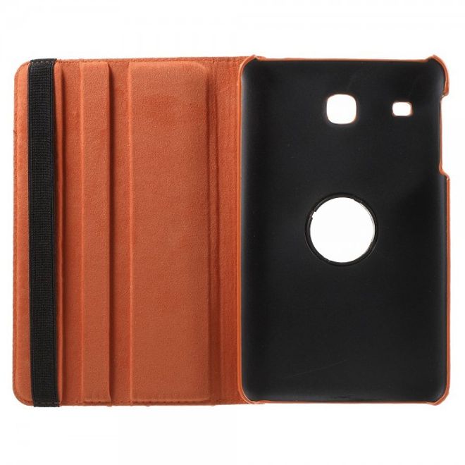 Samsung Galaxy Tab E 8.0 Leder Flip Cover Case Hülle mit rotierbarer Standfunktion - orange