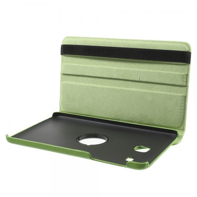 Samsung Galaxy Tab E 8.0 Leder Flip Cover Case Hülle mit rotierbarer Standfunktion - grün