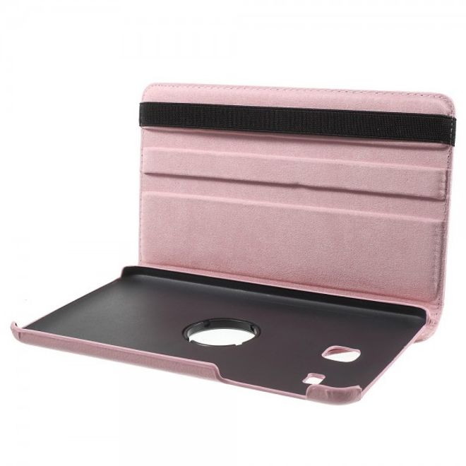 Samsung Galaxy Tab E 8.0 Leder Flip Cover Case Hülle mit rotierbarer Standfunktion - pink