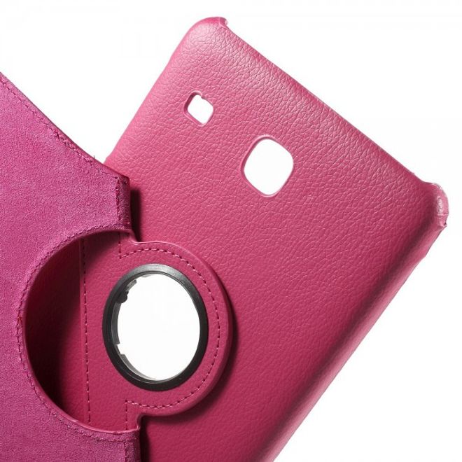 Samsung Galaxy Tab E 8.0 Leder Flip Cover Case Hülle mit rotierbarer Standfunktion - rosa