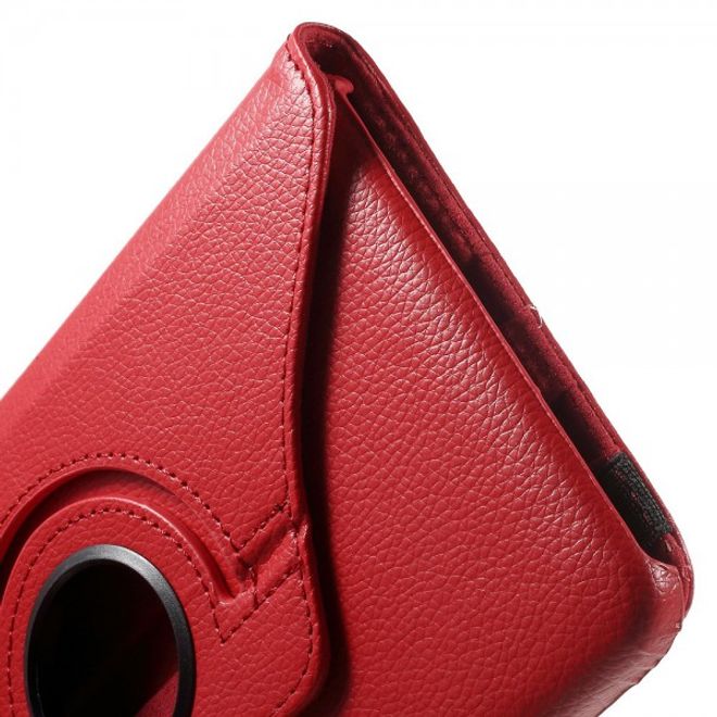 Samsung Galaxy Tab E 8.0 Leder Flip Cover Case Hülle mit rotierbarer Standfunktion - rot