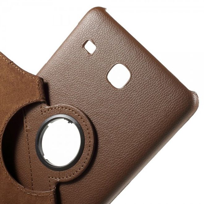Samsung Galaxy Tab E 8.0 Leder Flip Cover Case Hülle mit rotierbarer Standfunktion - braun