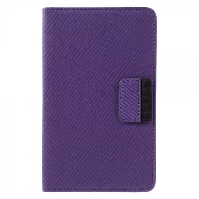 Samsung Galaxy Tab E 8.0 Rotierbare Leder Cover Hülle mit stoffartiger Textur und Standfunktion - purpur