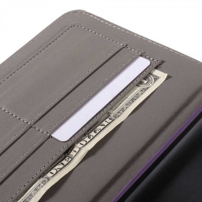 Samsung Galaxy Tab E 8.0 Rotierbare Leder Cover Hülle mit stoffartiger Textur und Standfunktion - purpur