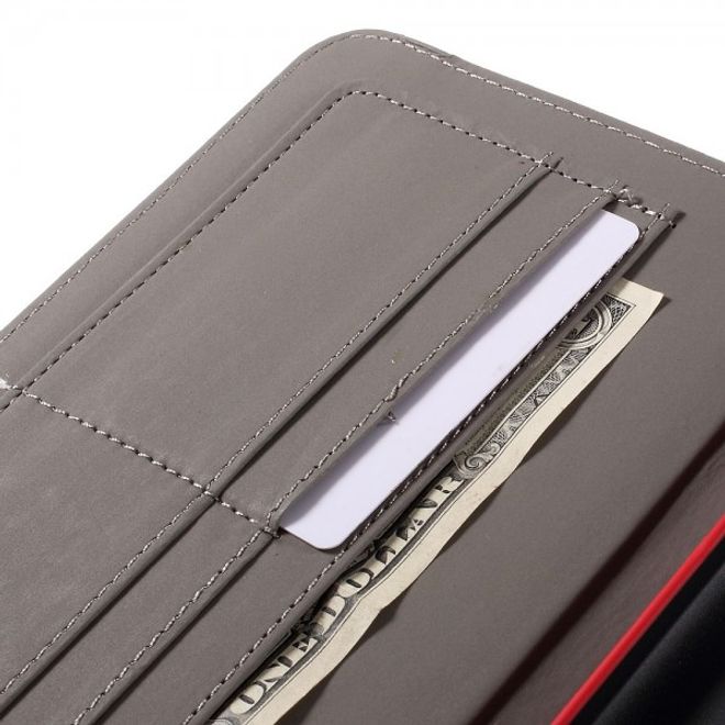 Samsung Galaxy Tab E 8.0 Rotierbare Leder Cover Hülle mit stoffartiger Textur und Standfunktion - rot