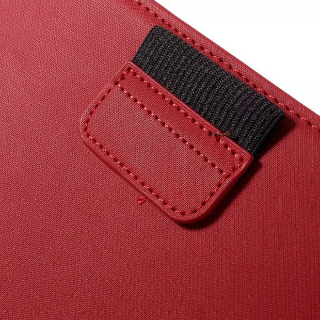 Samsung Galaxy Tab E 8.0 Rotierbare Leder Cover Hülle mit stoffartiger Textur und Standfunktion - rot