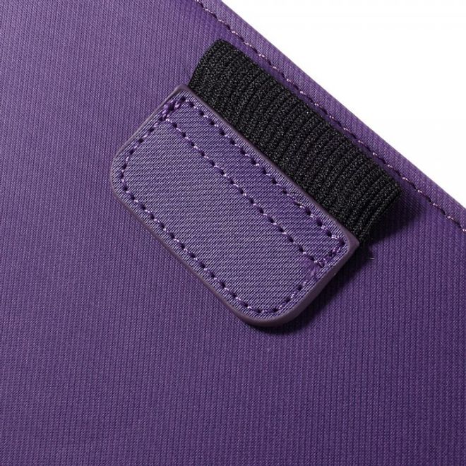 Samsung Galaxy Tab E 8.0 Rotierbare Leder Cover Hülle mit stoffartiger Textur und Standfunktion - purpur