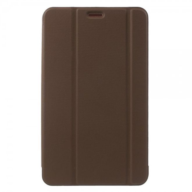 Samsung Galaxy Tab E 8.0 Schicke, dreifach faltbare Leder Cover Hülle mit Standfunktion - braun