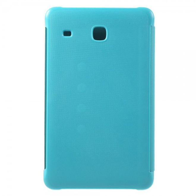 Samsung Galaxy Tab E 8.0 Schicke, dreifach faltbare Leder Cover Hülle mit Standfunktion - hellblau