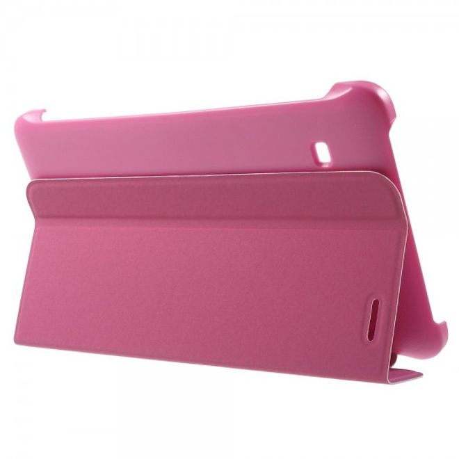 Samsung Galaxy Tab E 8.0 Schicke, dreifach faltbare Leder Cover Hülle mit Standfunktion - rosa