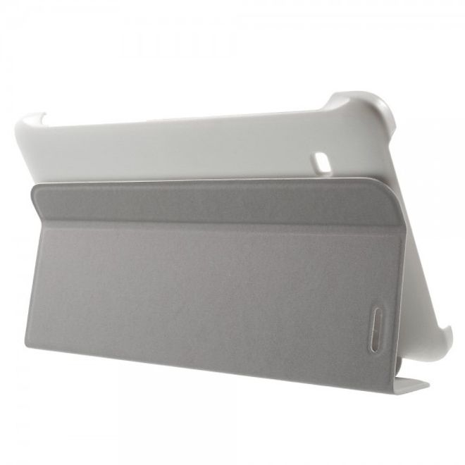 Samsung Galaxy Tab E 8.0 Schicke, dreifach faltbare Leder Cover Hülle mit Standfunktion - weiss