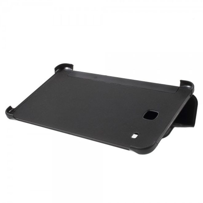 Samsung Galaxy Tab E 8.0 Schicke, dreifach faltbare Leder Cover Hülle mit Standfunktion - schwarz