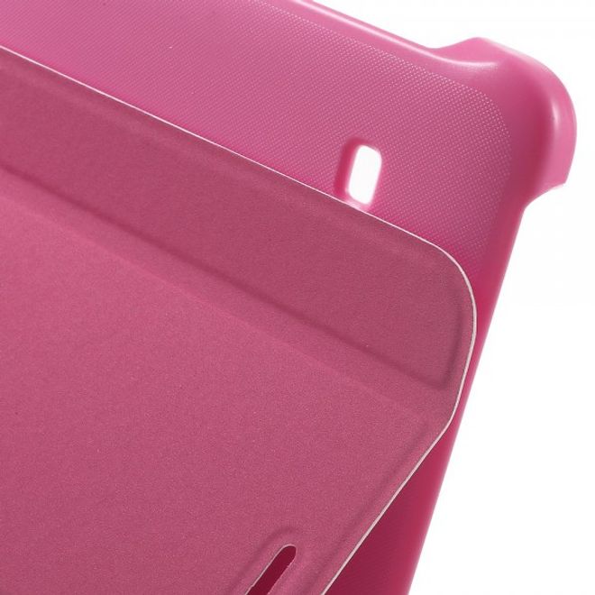 Samsung Galaxy Tab E 8.0 Schicke, dreifach faltbare Leder Cover Hülle mit Standfunktion - rosa