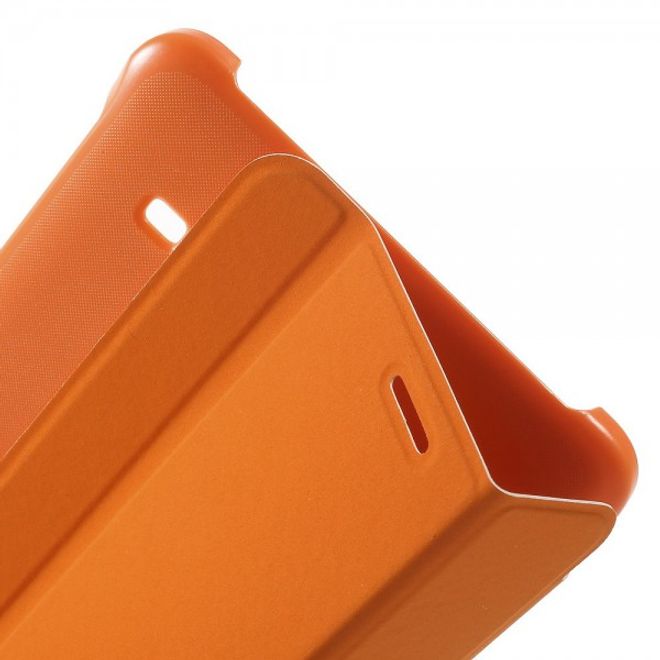 Samsung Galaxy Tab E 8.0 Schicke, dreifach faltbare Leder Cover Hülle mit Standfunktion - orange