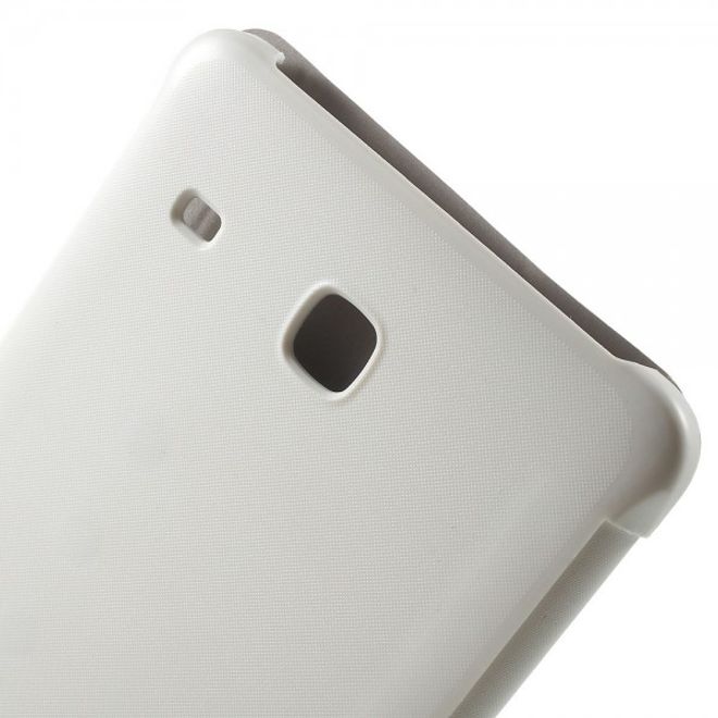 Samsung Galaxy Tab E 8.0 Schicke, dreifach faltbare Leder Cover Hülle mit Standfunktion - weiss