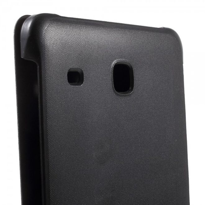 Samsung Galaxy Tab E 8.0 Schicke, dreifach faltbare Leder Cover Hülle mit Standfunktion - schwarz