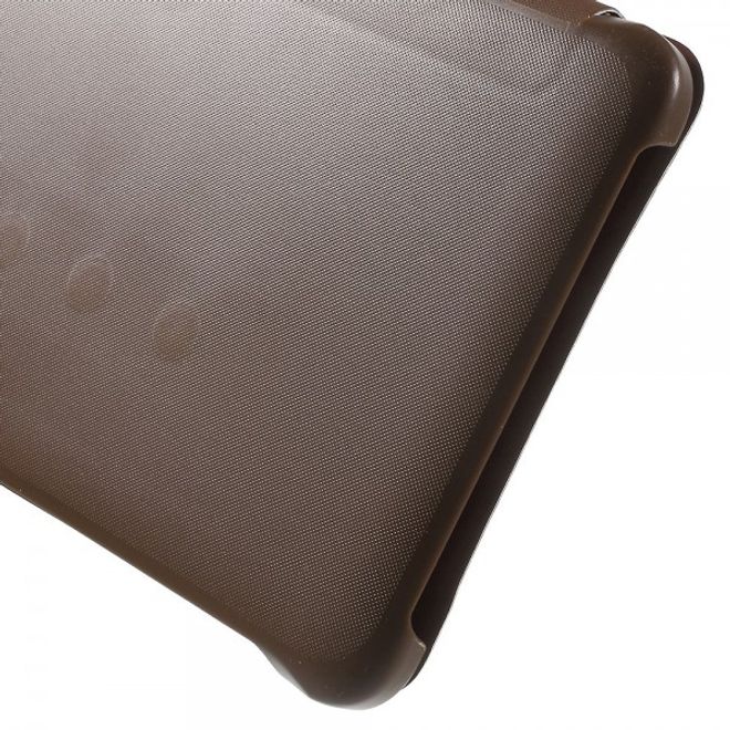 Samsung Galaxy Tab E 8.0 Schicke, dreifach faltbare Leder Cover Hülle mit Standfunktion - braun