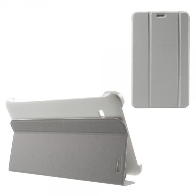 Samsung Galaxy Tab E 8.0 Schicke, dreifach faltbare Leder Cover Hülle mit Standfunktion - weiss