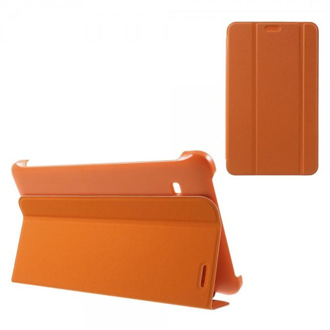 Samsung Galaxy Tab E 8.0 Schicke, dreifach faltbare Leder Cover Hülle mit Standfunktion - orange