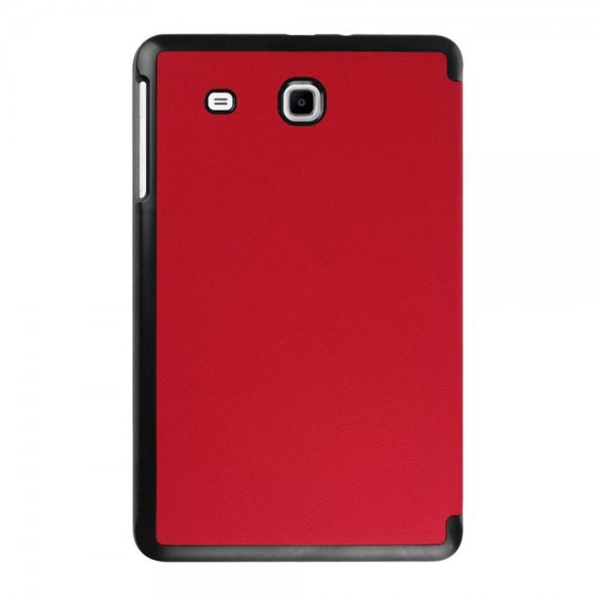Samsung Galaxy Tab E 9.6 Elegante Leder Tablet Case Hülle mit Standfunktion und Litchitextur - rot