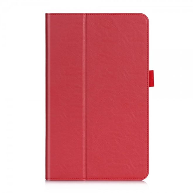Samsung Galaxy Tab E 9.6 Leder Case Hülle mit Handschlaufe und Kreditkartenslots - rot