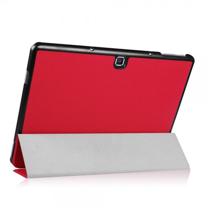 Samsung Galaxy TabPro S Dreifach faltbare Leder Case Tablet Hülle mit Standfunktion - rot