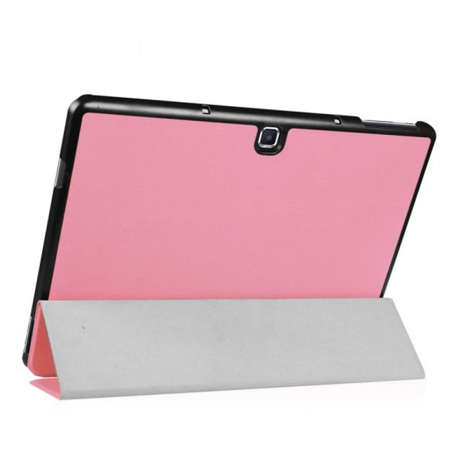 Samsung Galaxy TabPro S Dreifach faltbare Leder Case Tablet Hülle mit Standfunktion - pink