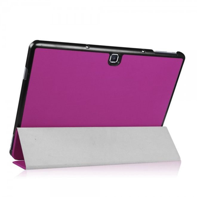 Samsung Galaxy TabPro S Dreifach faltbare Leder Case Tablet Hülle mit Standfunktion - purpur