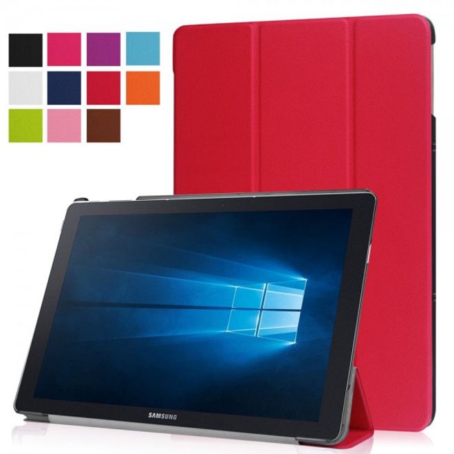 Samsung Galaxy TabPro S Dreifach faltbare Leder Case Tablet Hülle mit Standfunktion - rot