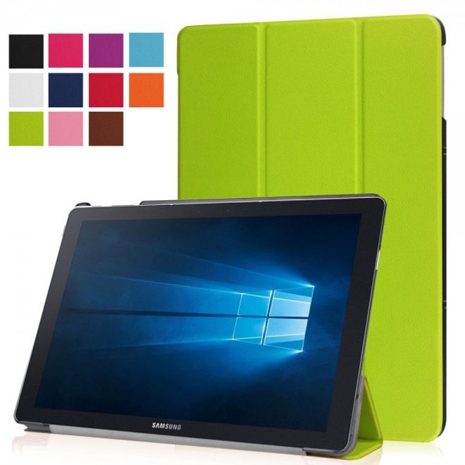 Samsung Galaxy TabPro S Dreifach faltbare Leder Case Tablet Hülle mit Standfunktion - grün
