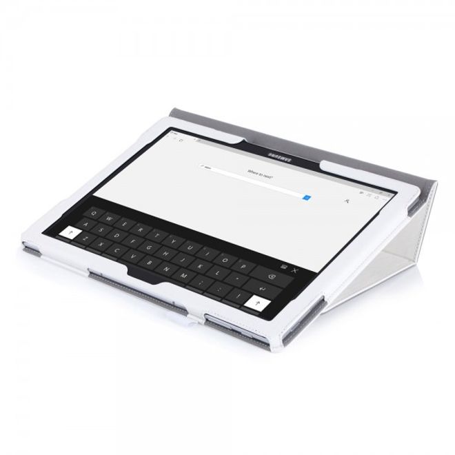 Samsung Galaxy TabPro S Modische Leder Smart Case Hülle mit Standfunktion - weiss