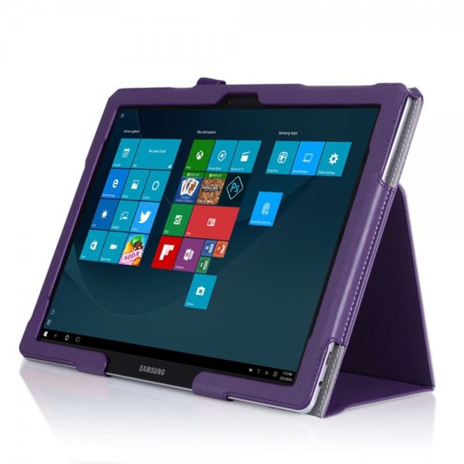 Samsung Galaxy TabPro S Modische Leder Smart Case Hülle mit Standfunktion - purpur