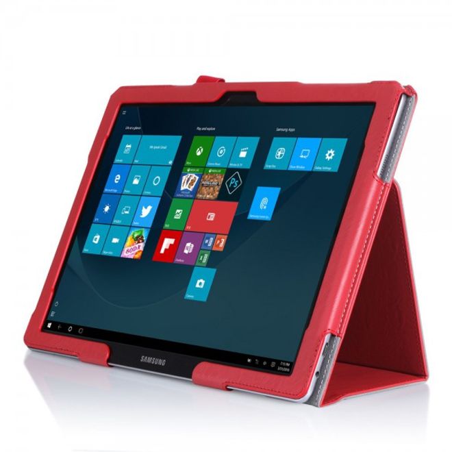 Samsung Galaxy TabPro S Modische Leder Smart Case Hülle mit Standfunktion - rot