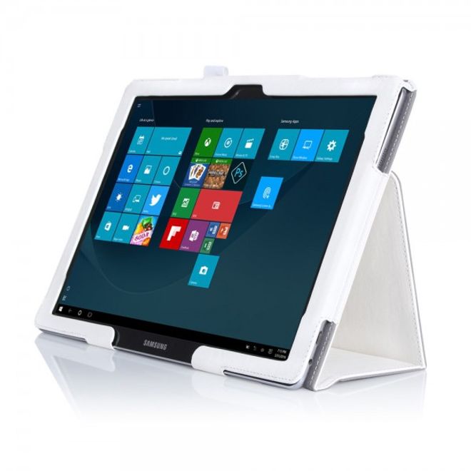 Samsung Galaxy TabPro S Modische Leder Smart Case Hülle mit Standfunktion - weiss