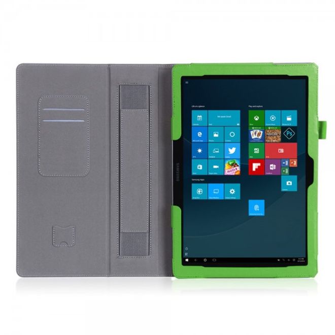 Samsung Galaxy TabPro S Modische Leder Smart Case Hülle mit Standfunktion - grün