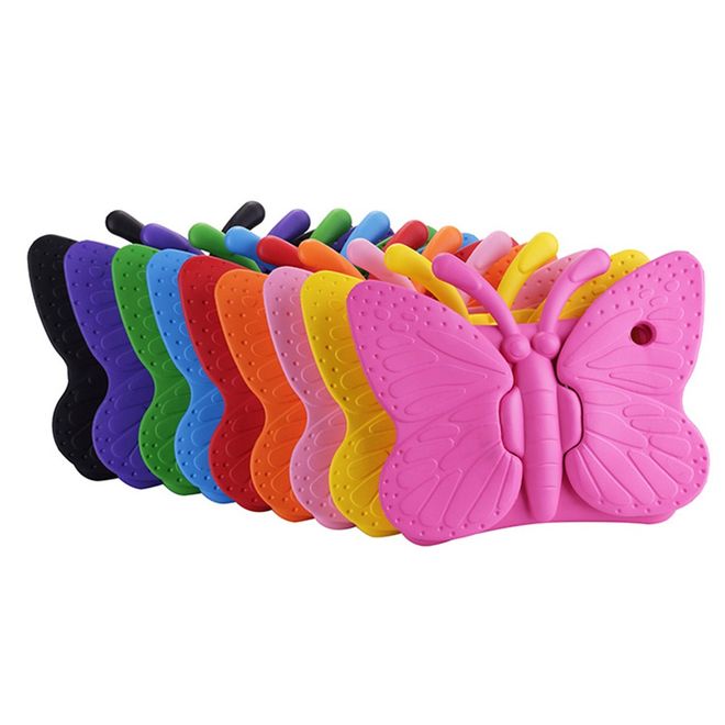 Schockresistente EVA Plastik Hülle - für iPad Pro 9.7/iPad Air/iPad Air 2 - mit 3D Schmetterling - rot